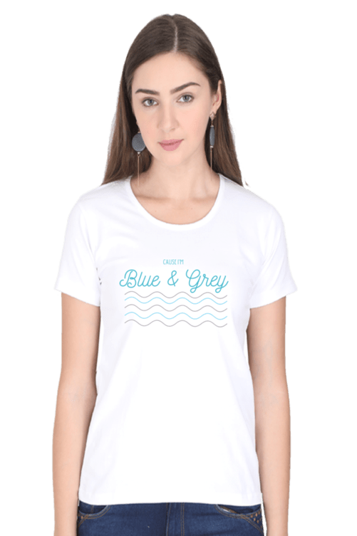 blue and grey BTS T-shirt merch